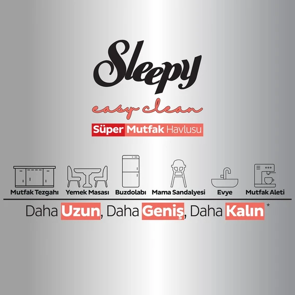 Sleepy Easy Clean Yüzey Temizlik Mutfak Havlusu-Mendili  50 Yaprak Greyfurt Yağlı (6Lı Set) 300 Yprk - 6