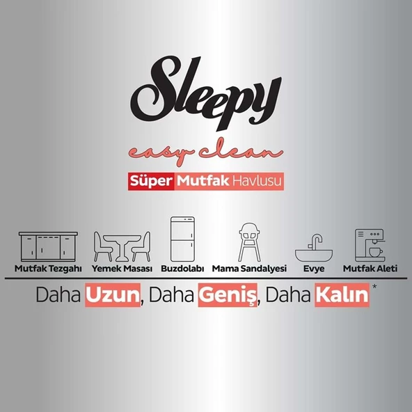 Sleepy Easy Clean Yüzey Temizlik Mutfak Havlusu-Mendili  50 Yaprak Greyfurt Yağlı (4Lü Set) 200 Yprk - Resim 6