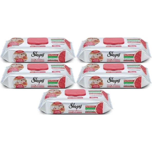 Sleepy Easy Clean Yüzey Temizlik Mutfak Havlusu-Mendili  50 Yaprak Greyfurt Yağlı (5Li Set) 250 Yprk ürün görseli