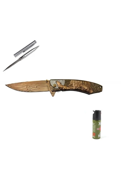 Alsepeteavm Columbia Kişiye Özel Kurt Çakı Gold FXT-3105-B 21.5 CM