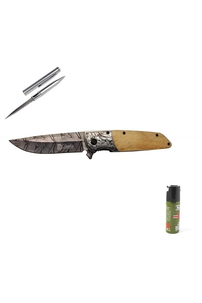 Alsepeteavm Columbia Kişiye Özel Ahşap Kahve Çakı A-2150-C 21 CM