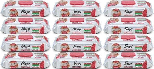 Sleepy Easy Clean Yüzey Temizlik Mutfak Havlusu-Mendili  50 Yaprak Greyfurt Yağlı (12Li Set) 600Yprk