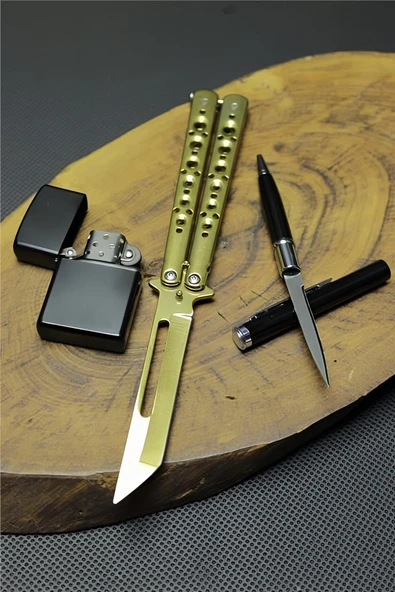 Alsepeteavm 21 cm Gold Renk Tanto Kelebeği Set