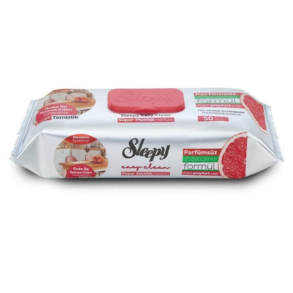 Sleepy Easy Clean Yüzey Temizlik Mutfak Havlusu-Mendili  50 Yaprak Greyfurt Yağlı (5Li Set) 250 Yprk - 2