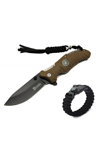 Alsepeteavm Columbia İsme Özel G10 Çakı Kahve FST-3000-B 21 CM