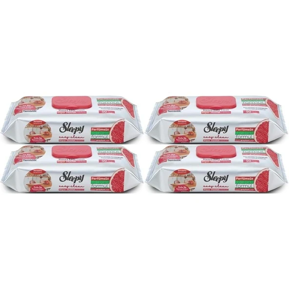 Sleepy Easy Clean Yüzey Temizlik Mutfak Havlusu-Mendili  50 Yaprak Greyfurt Yağlı (4Lü Set) 200 Yprk ürün görseli