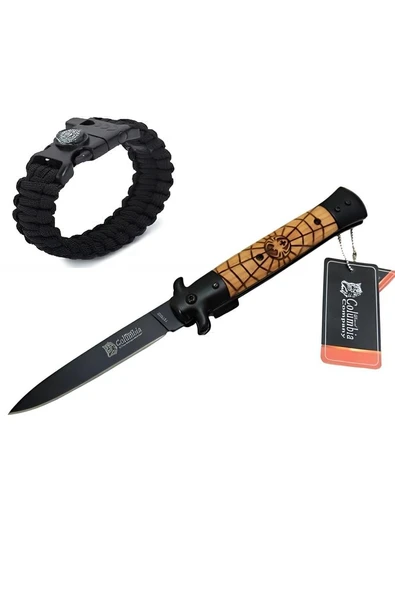 Alsepeteavm Columbia İsme Özel Örümcekli Çakı FS-1245-4- 23 CM