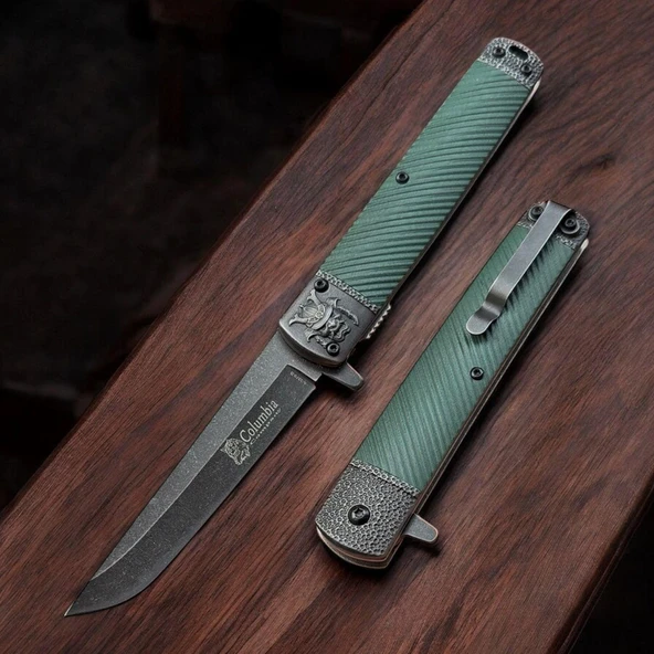 Alsepeteavm Columbia Company 2510-A Eskitme Ayı Motifli Kamp Çakısı