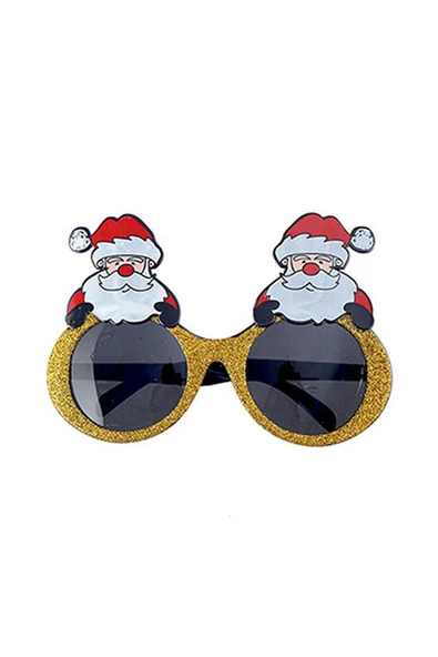 Alsepeteavm  Noel Baba Altın Simli Gözlük 1 Adet