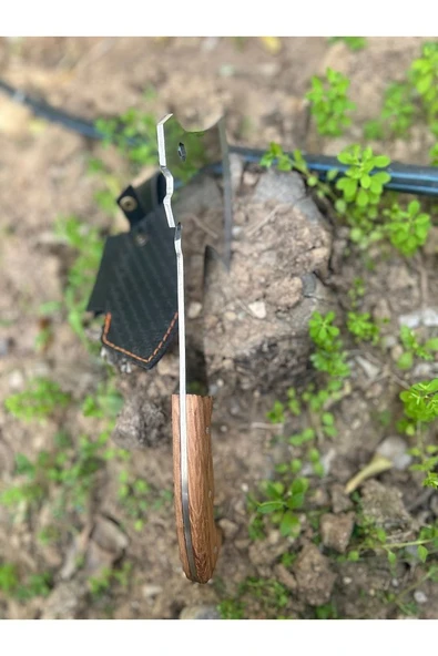 Werzalit saplı Outdoor Balta Kamp Piknik Çakısı Bıçağı Ceviz Ağaç Sap Kılıflı - 6
