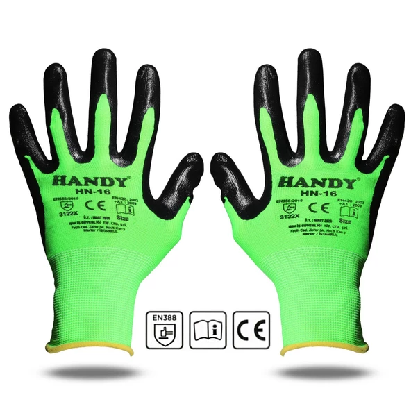 Handy HN-16 Nitril Kaplama İş Eldiveni Sanayi İnşaat Usta Eldiven - 2