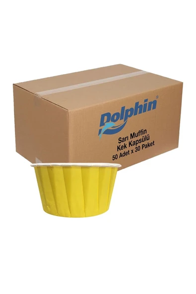 Alsepeteavm  Dolphin Muffin-kek Kapsülü Sarı 50 Adet X 30 Paket-koli