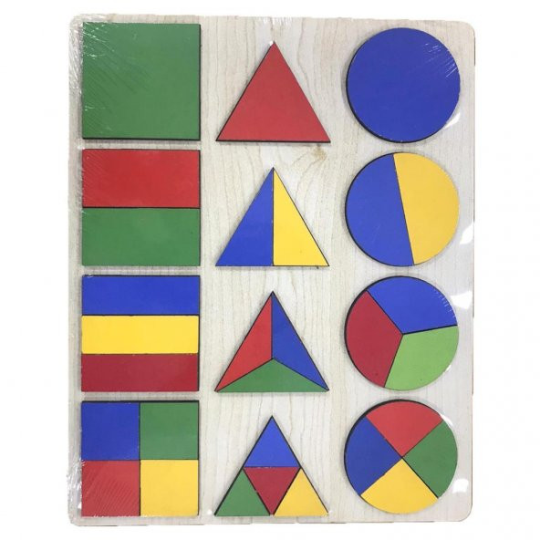 Farbu Oyuncak Renkli Şekiller 30 Pcs Eğitici Ahşap Puzzle FBP06