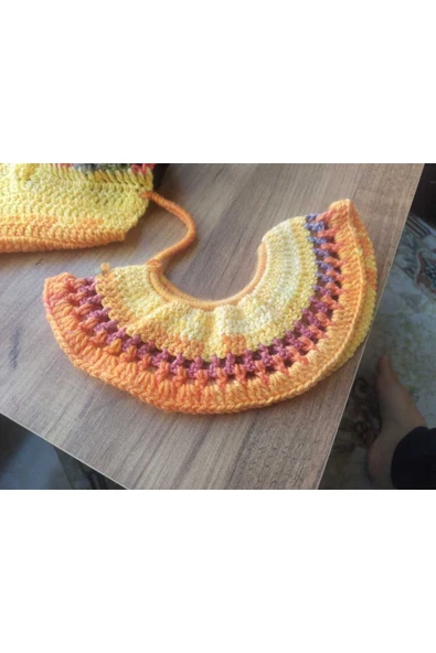 MAM Handmade Renkli Kol Detaylı Büstiyer Crop Top - 3