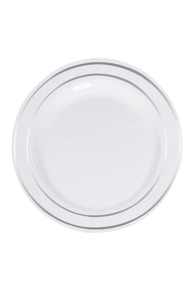 Alsepeteavm  Roll-up Lüks Plastik Tabak Gümüş Yaldızlı Beyaz 26cm 6lı