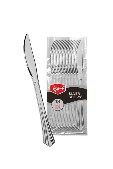 Alsepeteavm  Roll-up Metal Görünümlü Plastik Bıçak 18li