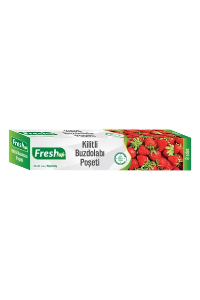 Alsepeteavm  Fresh-up Büyük Boy Kilitli Buzdolabı Poşeti 23x31cm 8'li