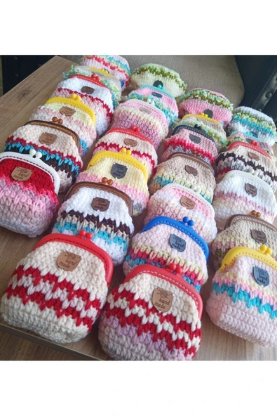 MAM El Örgüsü Mini Cüzdan Kulaklık Anahtarlık Kartlık - 5
