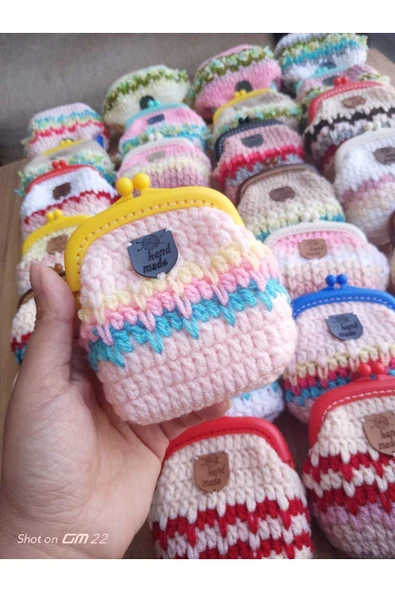 MAM El Örgüsü Mini Cüzdan Kulaklık Anahtarlık Kartlık
