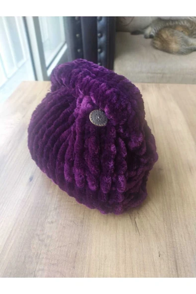 MAM Gizli Burslu Kadife Mor Çanta Handmade - 3