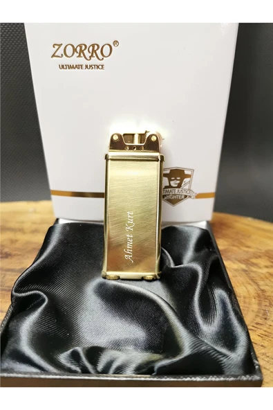 Alsepeteavm Kişiye Özel Gold Renk Benzinli Pirinç Gövde Çakmak ZR0096001