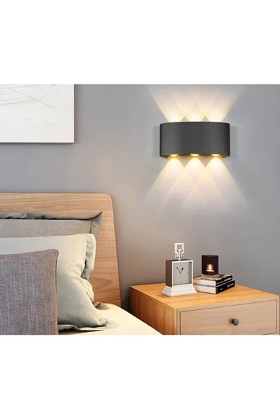 Cata Ct-8011 Çift Yönlü Ledli Aplik Dekoratif Led Aplik İç Dış Mekan Bahçe Teras Balkon Duvar Aplik Günışığı 3200K