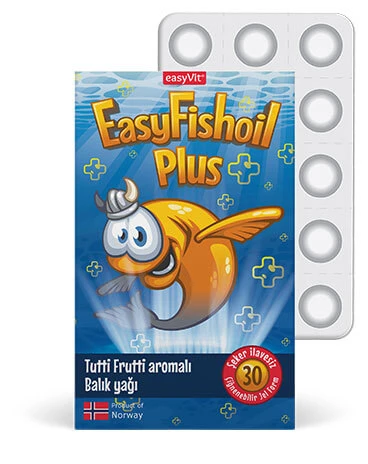 EasyFishoil Plus Balık Yağı Tutti Frutti Aromalı 30 Çiğnenebilir Jel - 1