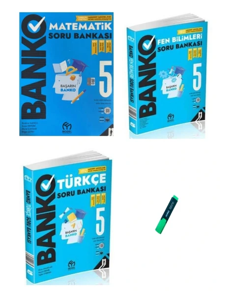5. Sınıf Banko Serisi Matematik Türkçe ve Fen 3lü Set Soru Bankası