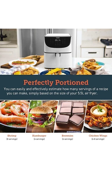 Cosori Premium XXL Airfryer 5.5 lt Yağsız Beyaz Fritöz - 5