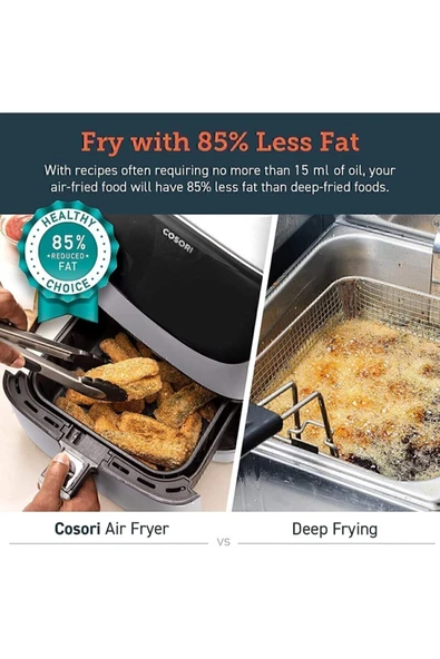 Cosori Premium XXL Airfryer 5.5 lt Yağsız Beyaz Fritöz - 3