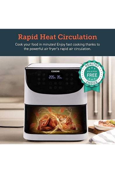 Cosori Premium XXL Airfryer 5.5 lt Yağsız Beyaz Fritöz - 2