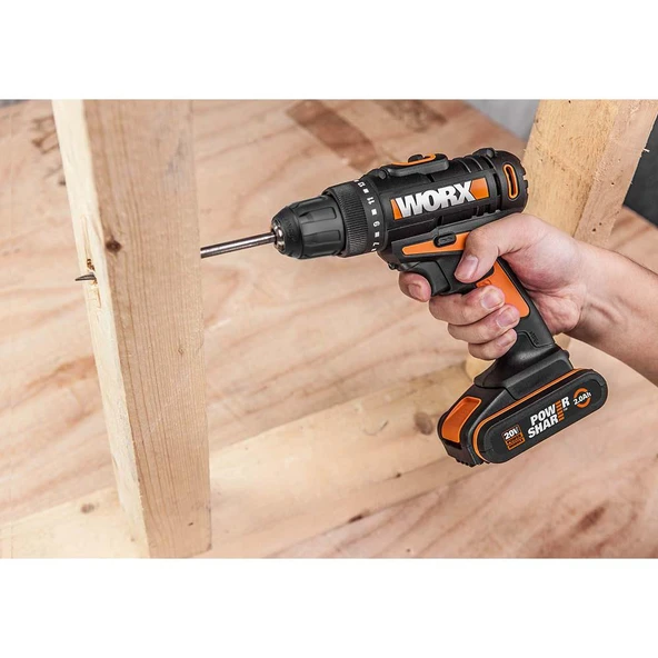 WORX WX100 20Volt/2.0Ah. Li-ion Tek Akülü Profesyonel Şarjlı Matkap - 10