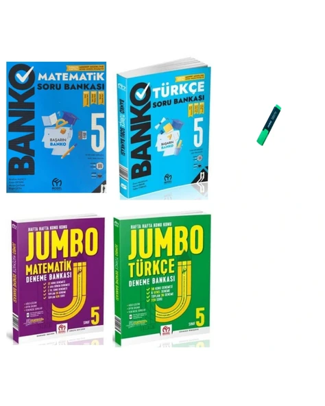 5. Sınıf Matematik - Türkçe Banko Soru Bankası ve Jumbo Deneme 4lü Set