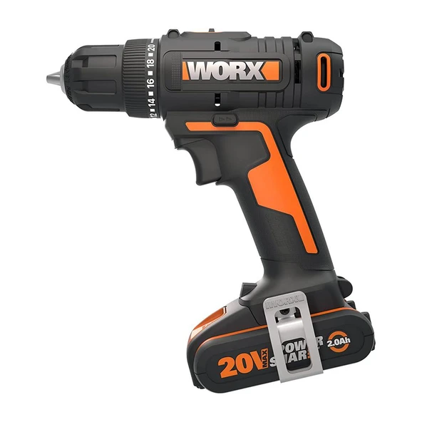 WORX WX100 20Volt/2.0Ah. Li-ion Tek Akülü Profesyonel Şarjlı Matkap - 7