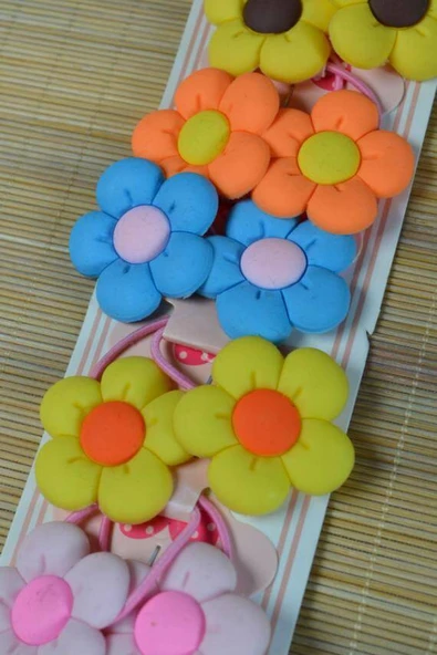 Çiçek Desenli Lastikli Çocuk Tokası ürün görseli 1