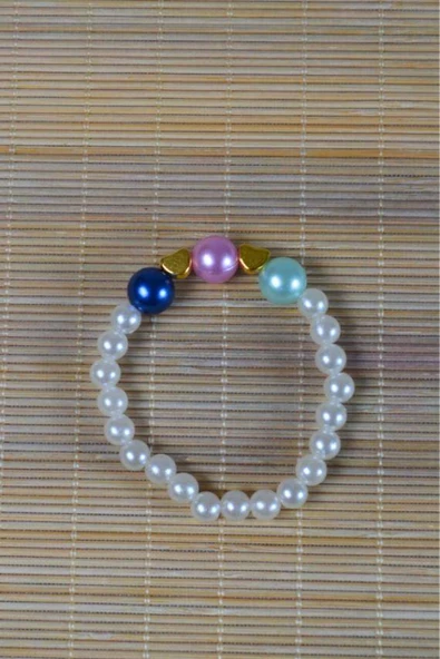 İnci Çocuk Bileklik Mavi 10 Adet - Resim 2