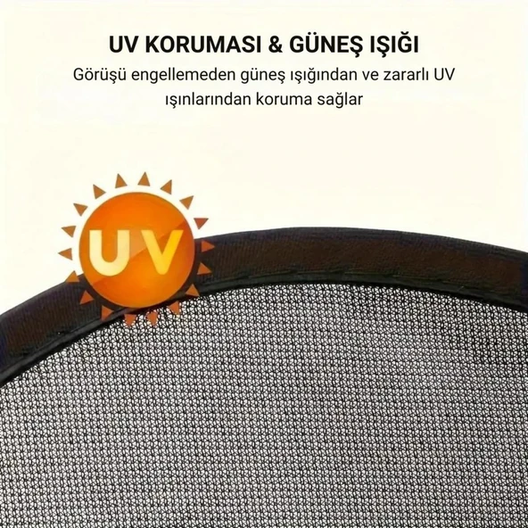 Coofbe Uv Korumalı 2 Adet Araç Yan Cam Güneşlik Sineklik 65x38cm Araç Yan Cam Güneşlik Araç Perdesi - 3