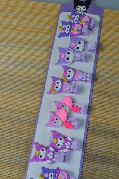 Desenli Çıtçıtlı Çocuk Tokası Lila ürün görseli