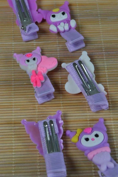 Desenli Çıtçıtlı Çocuk Tokası Lila - Resim 3