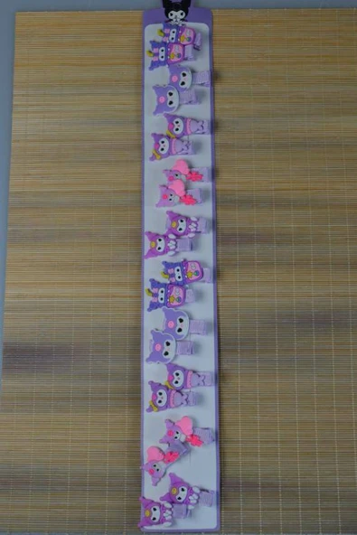 Desenli Çıtçıtlı Çocuk Tokası Lila - Resim 4