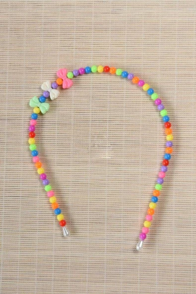 Kız Çocuk Renkli Boncuklu Taç Çok Renkli 10 Adet ürün görseli