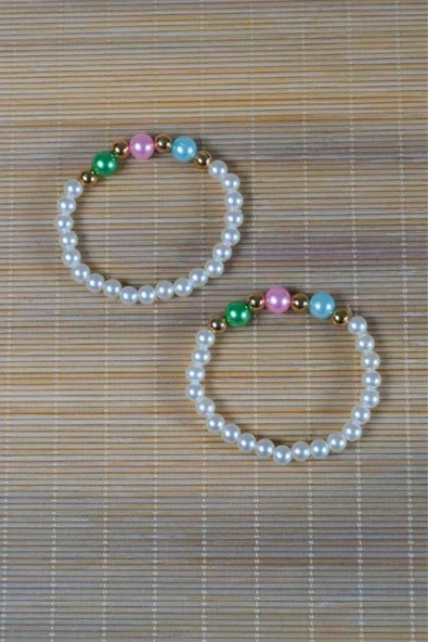 İnci Çocuk Bileklik Beyaz 10 Adet ürün görseli 1