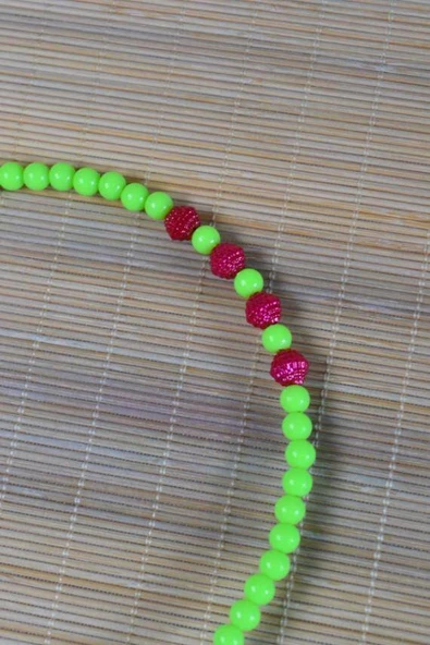Kız Çocuk Renkli Boncuklu Taç Yeşil 10 Adet - Resim 2