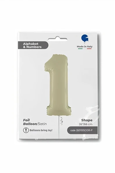 Alsepeteavm 1 Rakam Grabo Satin Olive Green Folyo Balon 26"