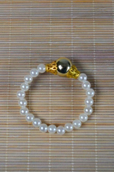 İnci Çocuk Bileklik Gold 10 Adet - Resim 2