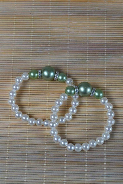 İnci Çocuk Bileklik Yeşil 10 Adet ürün görseli