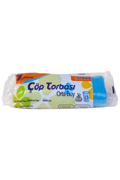 Alsepeteavm  Canhome Orta Çöp Torbası Mavi 55x60cm 20li