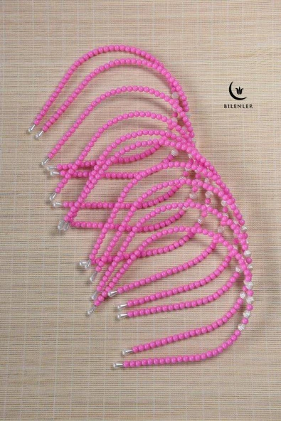 Kız Çocuk Renkli Boncuklu Taç Pembe 10 Adet