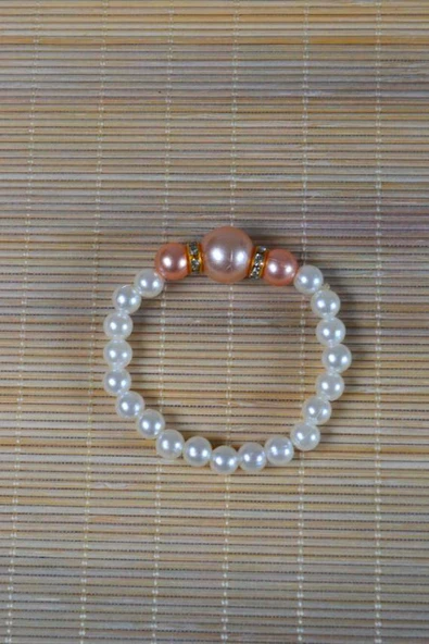 İnci Çocuk Bileklik Krem 10 Adet - Resim 2