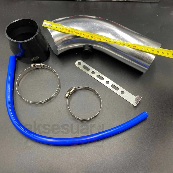Hava Filtresi Uzatma Krom Boru Seti Metal Ürün 7.6cm çap, 25cm Uzunluğunda - 3
